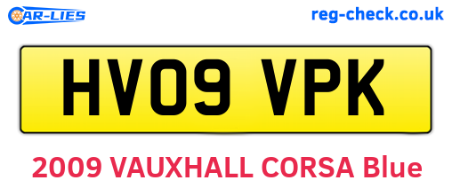 HV09VPK are the vehicle registration plates.