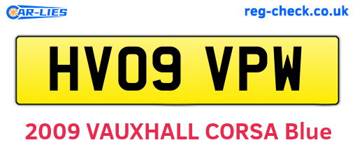 HV09VPW are the vehicle registration plates.