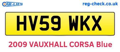 HV59WKX are the vehicle registration plates.