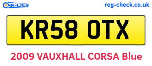 KR58OTX are the vehicle registration plates.