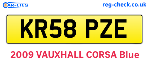 KR58PZE are the vehicle registration plates.