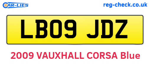 LB09JDZ are the vehicle registration plates.