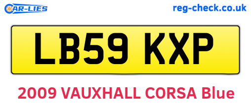 LB59KXP are the vehicle registration plates.