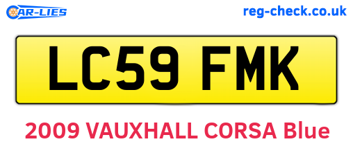 LC59FMK are the vehicle registration plates.