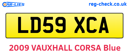 LD59XCA are the vehicle registration plates.