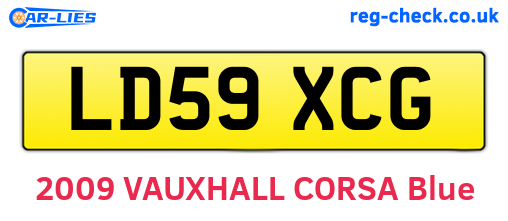 LD59XCG are the vehicle registration plates.