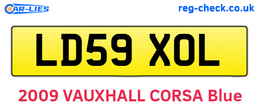 LD59XOL are the vehicle registration plates.