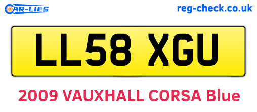 LL58XGU are the vehicle registration plates.
