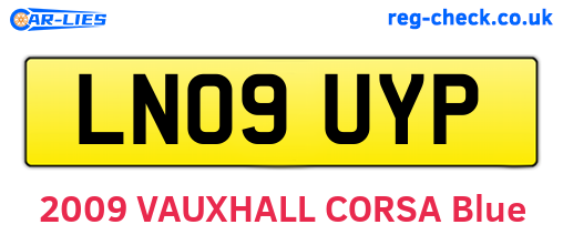 LN09UYP are the vehicle registration plates.