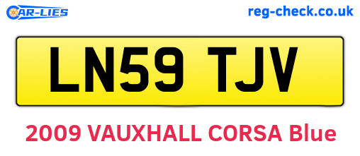 LN59TJV are the vehicle registration plates.