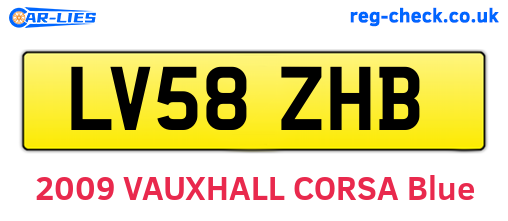 LV58ZHB are the vehicle registration plates.