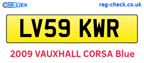 LV59KWR are the vehicle registration plates.