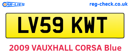 LV59KWT are the vehicle registration plates.