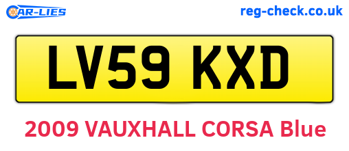 LV59KXD are the vehicle registration plates.