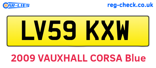 LV59KXW are the vehicle registration plates.