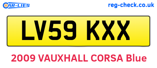 LV59KXX are the vehicle registration plates.