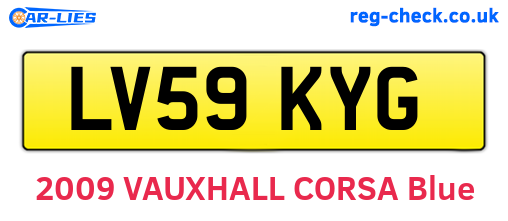 LV59KYG are the vehicle registration plates.