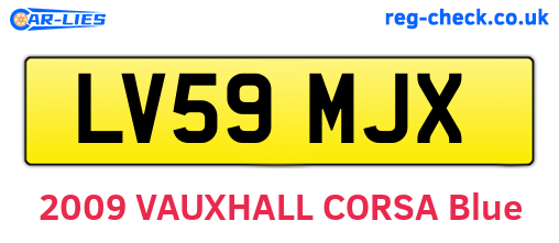 LV59MJX are the vehicle registration plates.