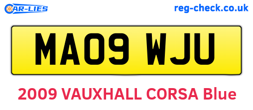 MA09WJU are the vehicle registration plates.