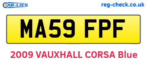 MA59FPF are the vehicle registration plates.
