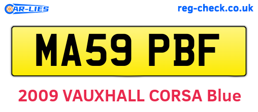 MA59PBF are the vehicle registration plates.