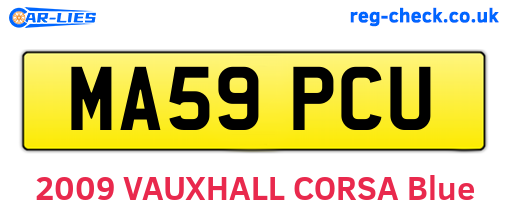 MA59PCU are the vehicle registration plates.