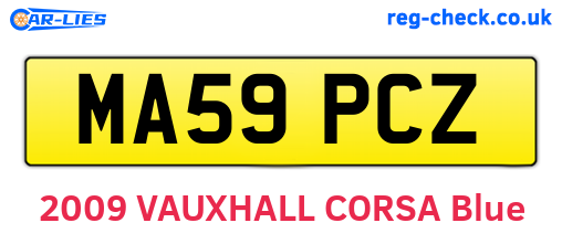 MA59PCZ are the vehicle registration plates.