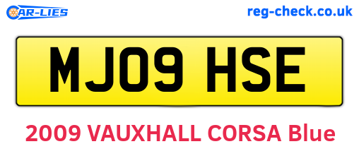 MJ09HSE are the vehicle registration plates.