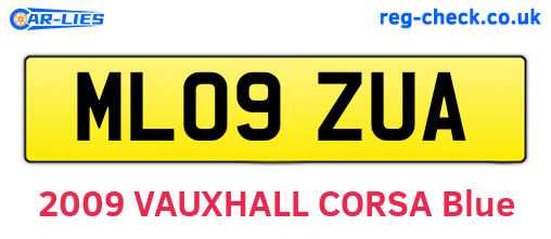 ML09ZUA are the vehicle registration plates.