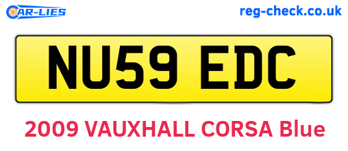 NU59EDC are the vehicle registration plates.