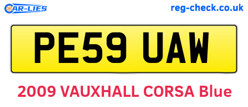 PE59UAW are the vehicle registration plates.