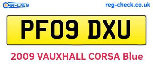 PF09DXU are the vehicle registration plates.