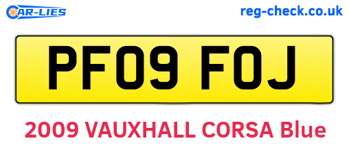 PF09FOJ are the vehicle registration plates.