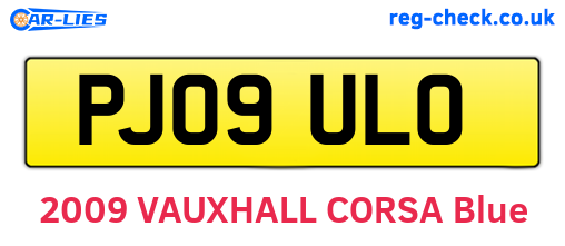 PJ09ULO are the vehicle registration plates.