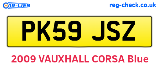 PK59JSZ are the vehicle registration plates.
