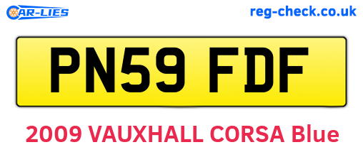 PN59FDF are the vehicle registration plates.