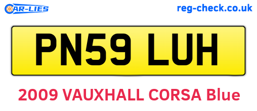 PN59LUH are the vehicle registration plates.