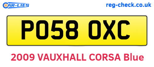 PO58OXC are the vehicle registration plates.
