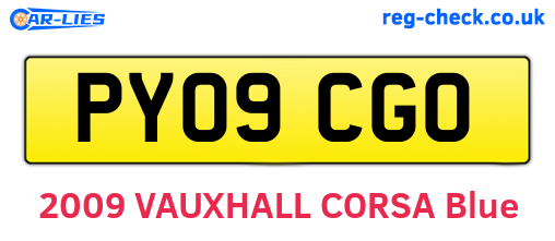 PY09CGO are the vehicle registration plates.