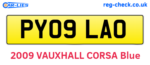 PY09LAO are the vehicle registration plates.