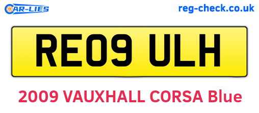 RE09ULH are the vehicle registration plates.