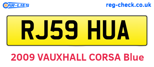 RJ59HUA are the vehicle registration plates.