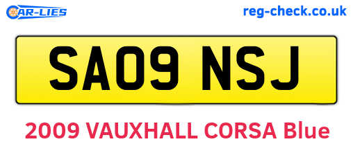 SA09NSJ are the vehicle registration plates.