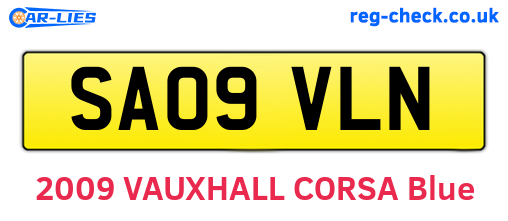 SA09VLN are the vehicle registration plates.