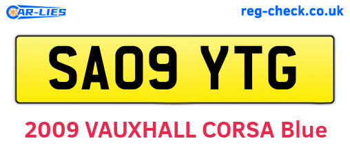 SA09YTG are the vehicle registration plates.