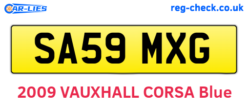 SA59MXG are the vehicle registration plates.