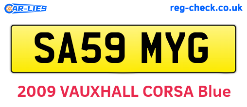 SA59MYG are the vehicle registration plates.