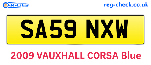 SA59NXW are the vehicle registration plates.
