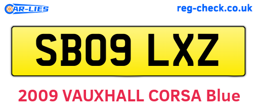 SB09LXZ are the vehicle registration plates.