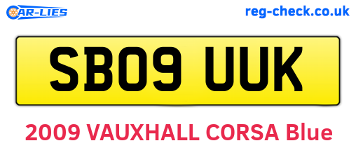 SB09UUK are the vehicle registration plates.